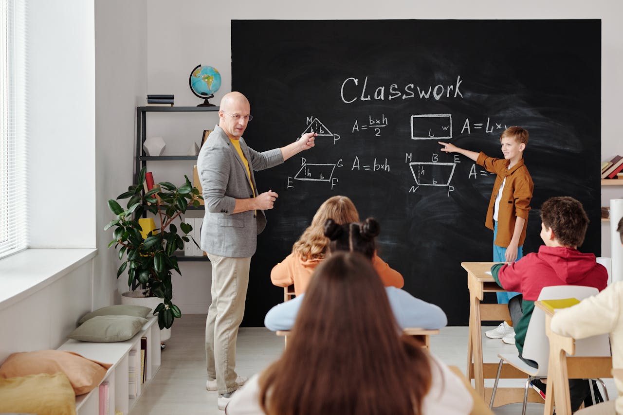 Image of students learning or modern education setting
