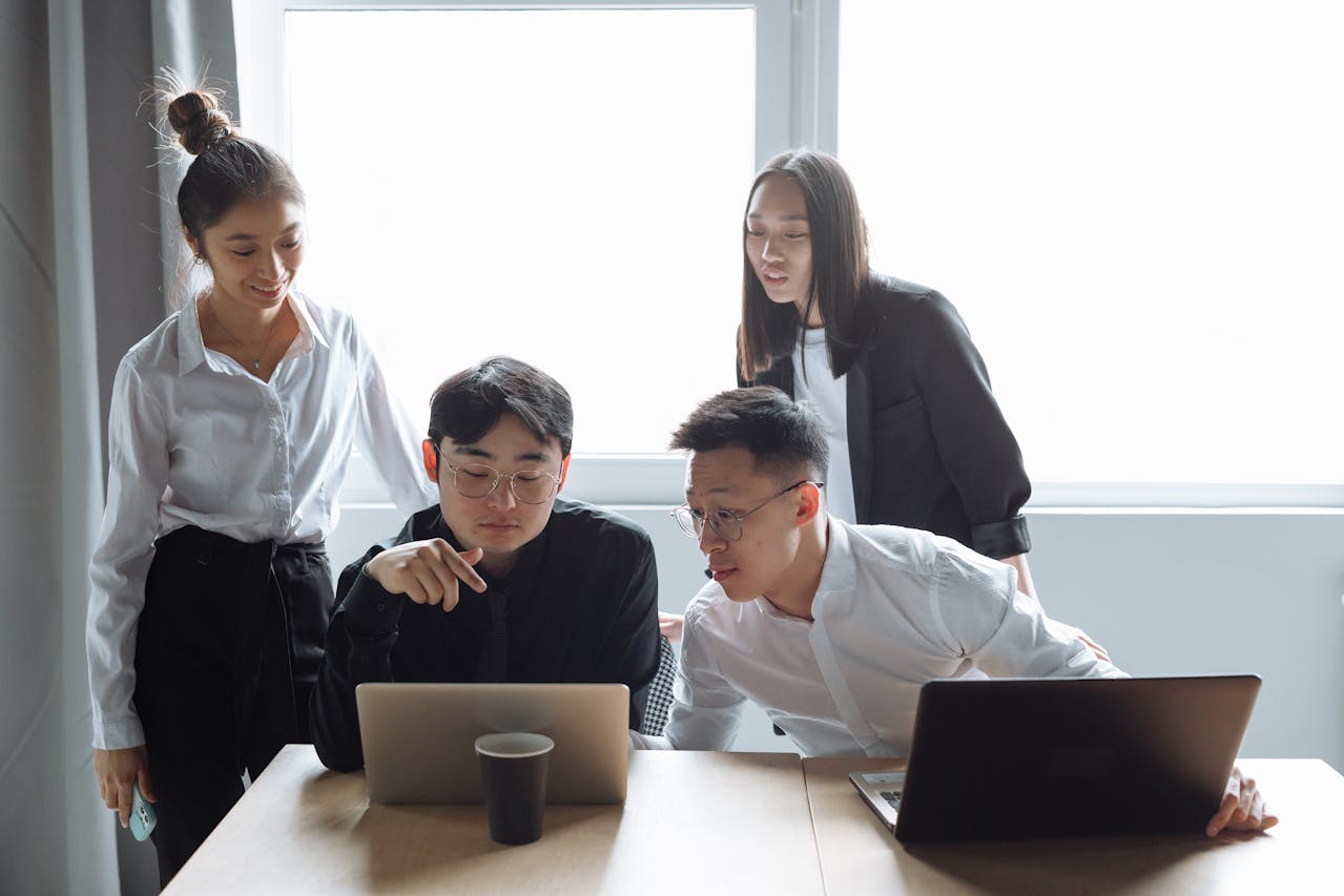 Image of people collaborating or digital marketing concept